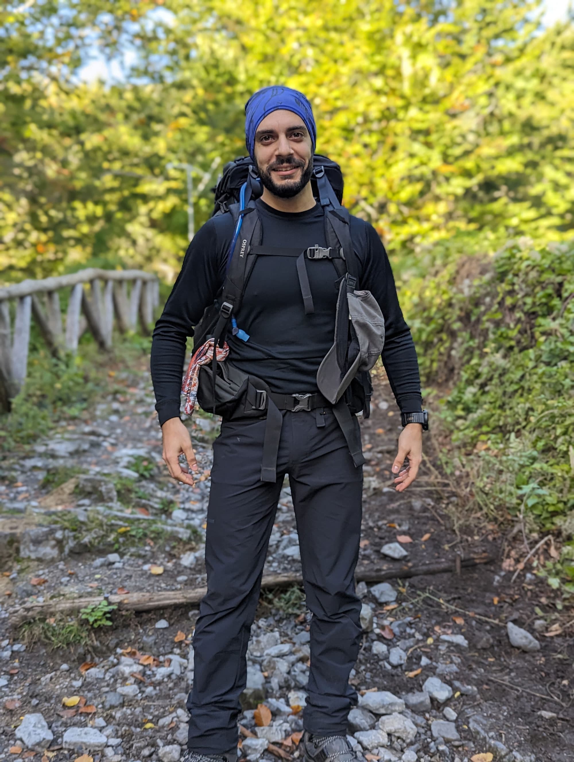 Andreas out on a trail